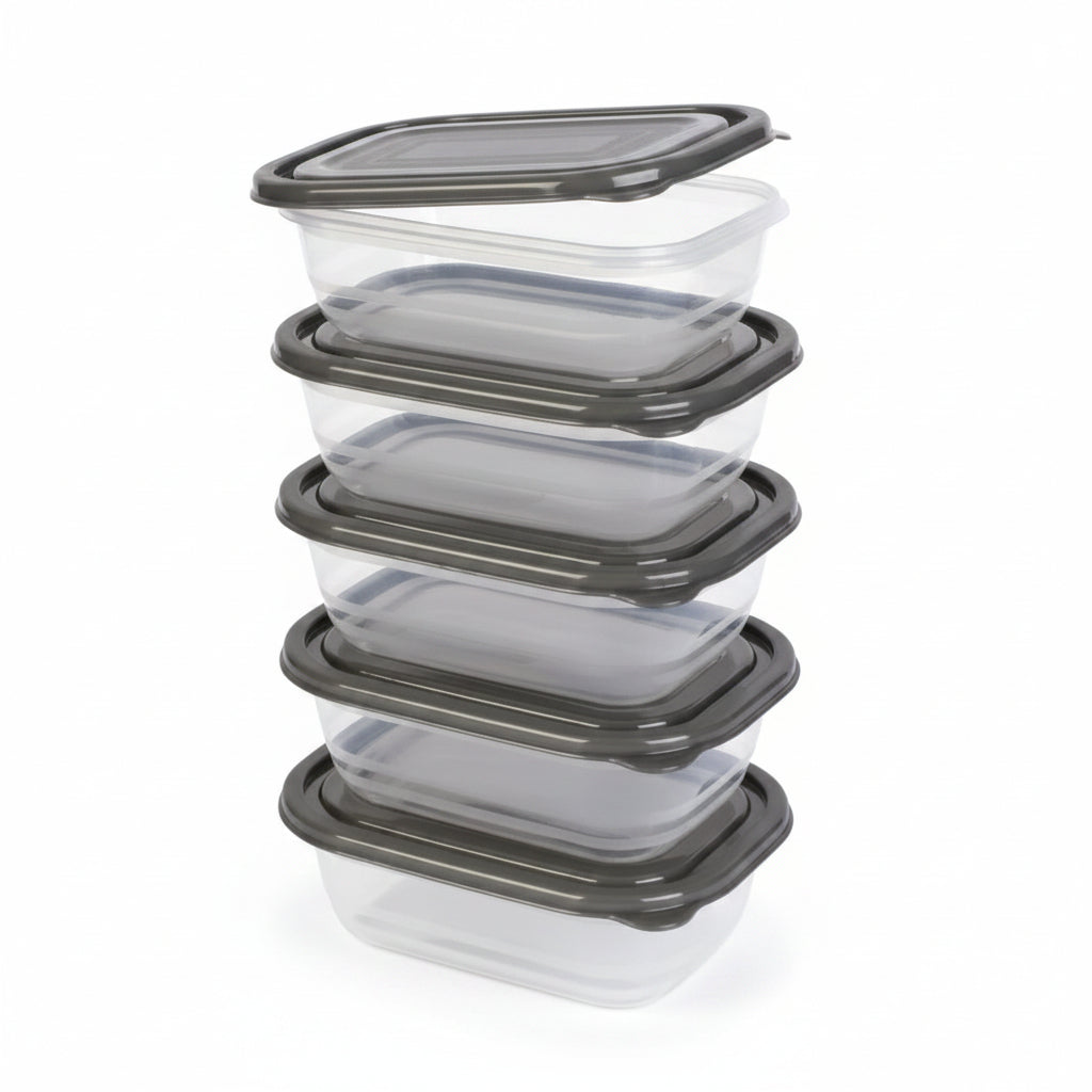 Livarno Home Food Storage Containers 5-Piece 0.6 L Plastic